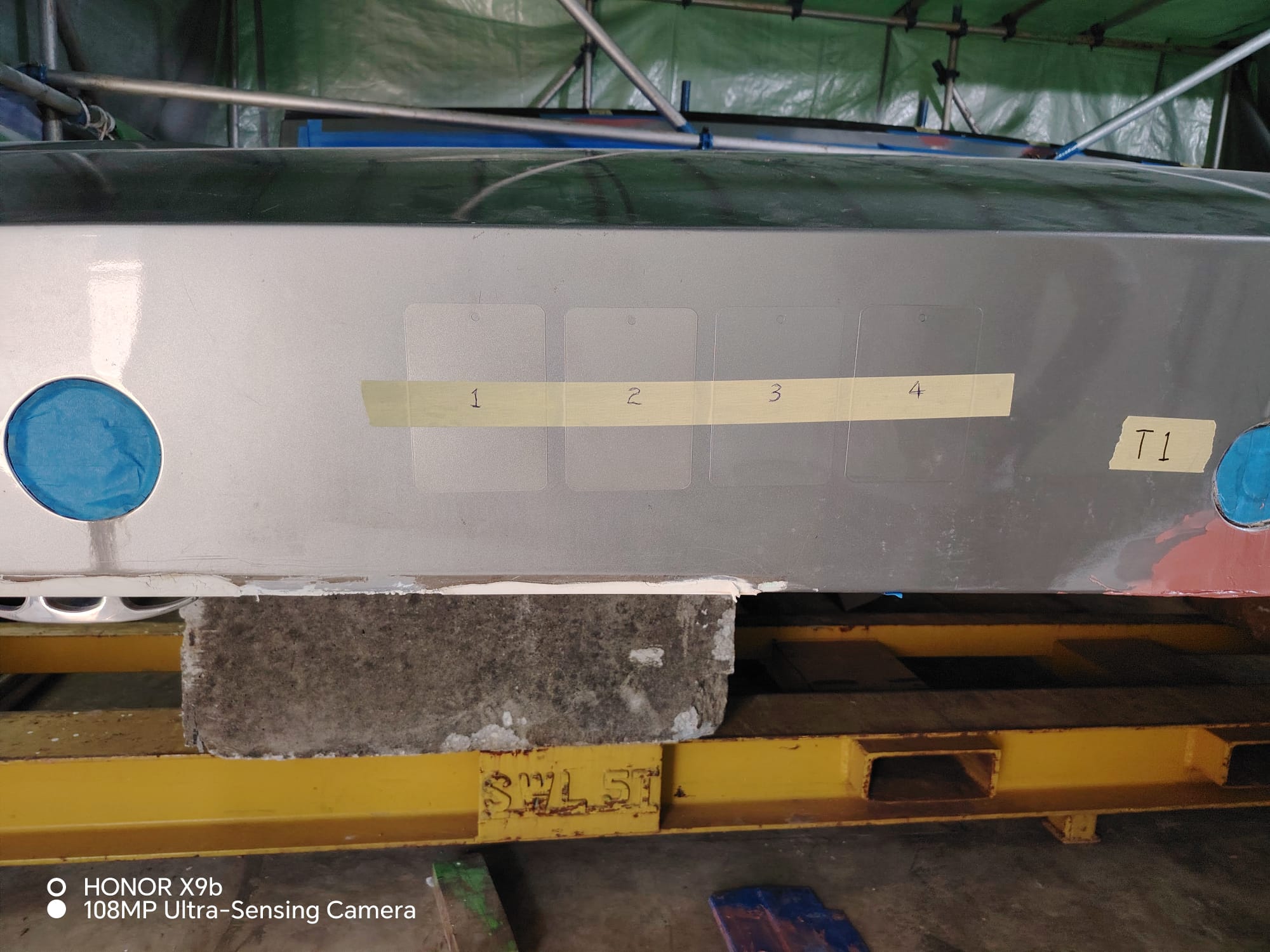 Custom colour matching and bespoke paint formulation on yacht hull