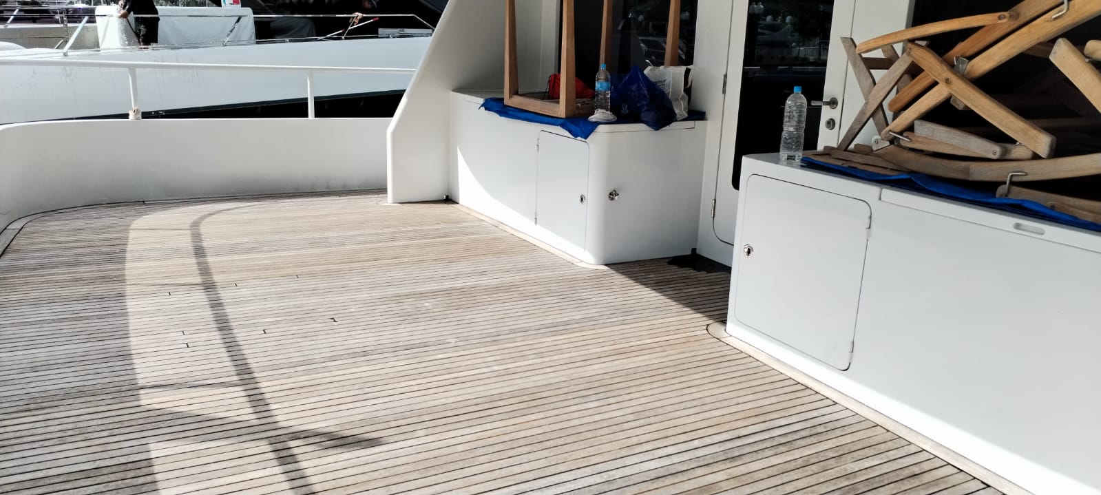 Yacht restoration project, completed hull refinishing by ICS